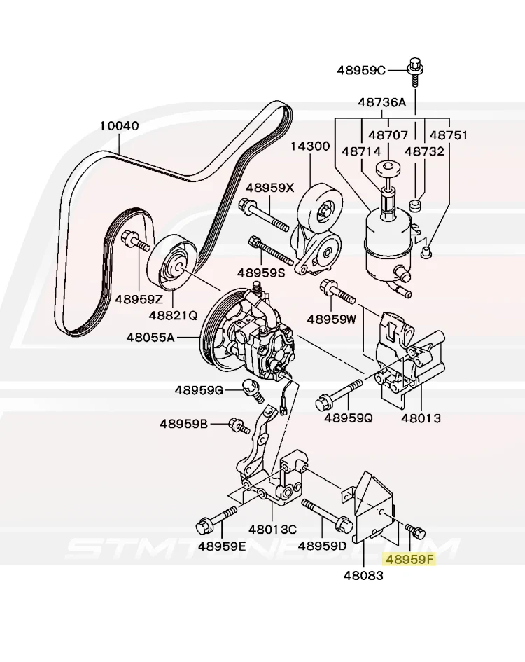 Mitsubishi OEM Power Steering Heat Shield Bolt for Evo 7/8/9 (MF140221) - Image 5