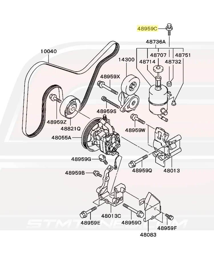 Mitsubishi OEM Power Steering Reservoir Mounting Bolt for Evo 8/9 (MF140647) - Image 5