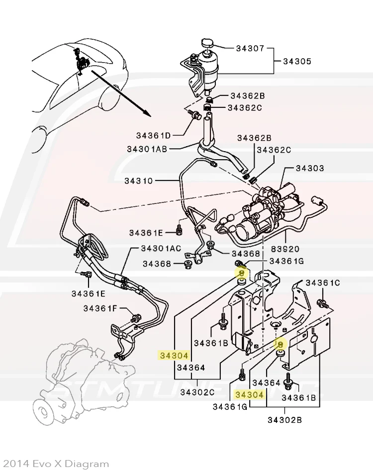 Mitsubishi OEM PS/AYC/ACD Spacer for Evo 8/9/X - Image 6