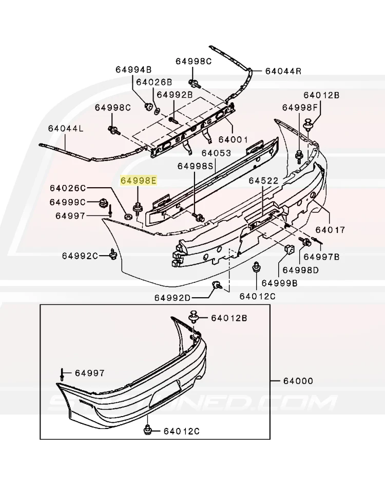 Mitsubishi OEM Rear Bumper Bolt for Evo 7/8/9 (MB612553) - Image 7