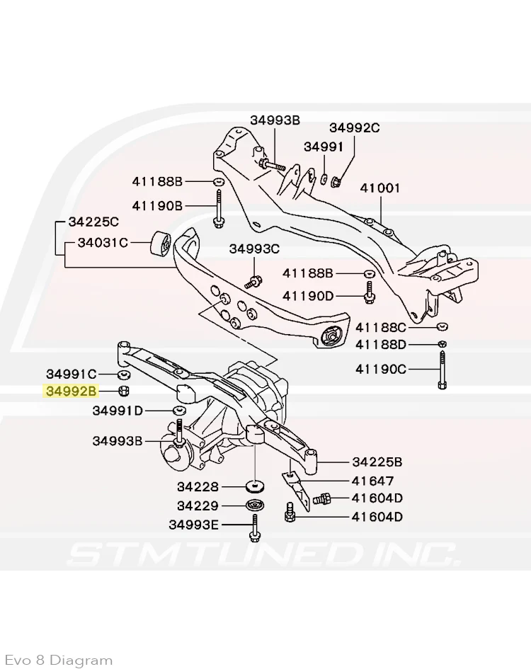 Mitsubishi OEM Rear Diff Support Nut for Evo 4-9 - Image 4