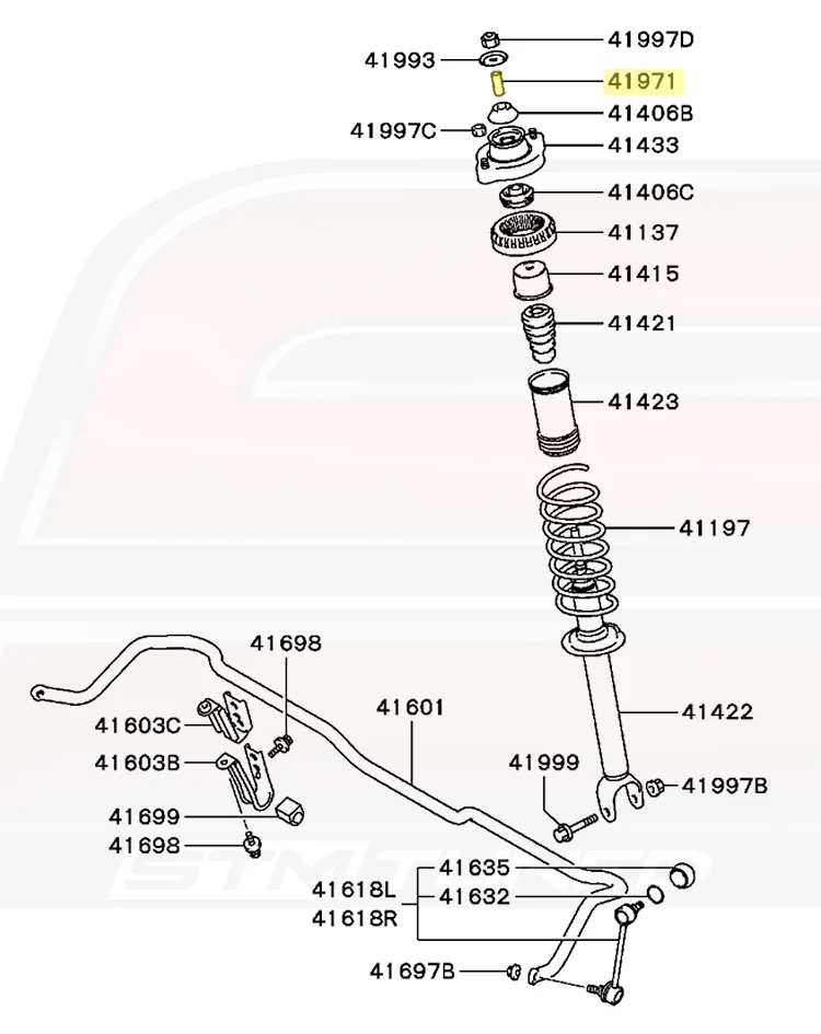 Mitsubishi OEM Rear Strut Collar for Evo 7/8/9 (MR554373) - Image 3