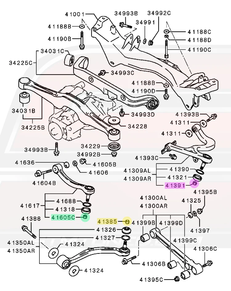 Mitsubishi OEM Rear Suspension Arm Nut for Evo/2G DSM/3S (MU432101) - Image 6