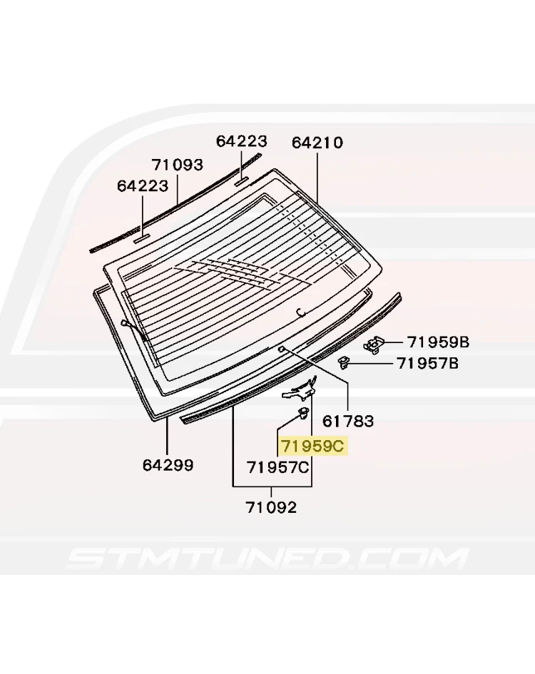 Mitsubishi OEM Rear Window Molding Clip for Evo 7/8/9 (MB814155) - Image 7
