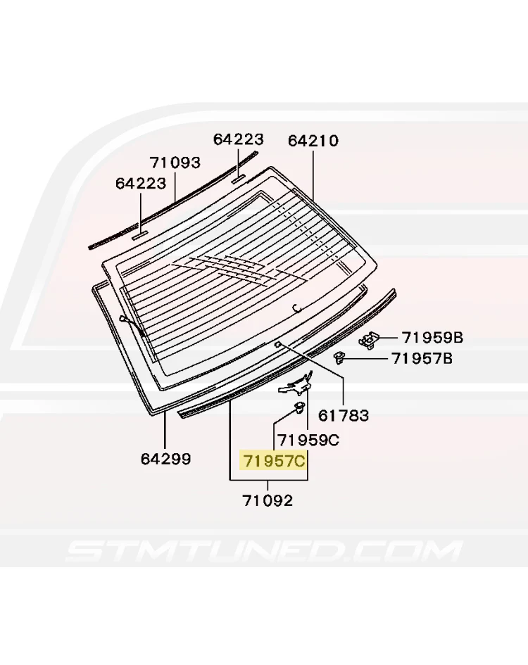 Mitsubishi OEM Rear Window Molding Grommet for Evo 7/8/9 (MR245808) - Image 5