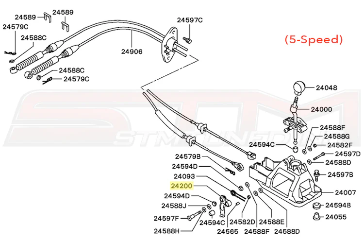 Mitsubishi OEM Shifter Gear Select Lever for 5-Speed Evo 7/8/9 - Image 5