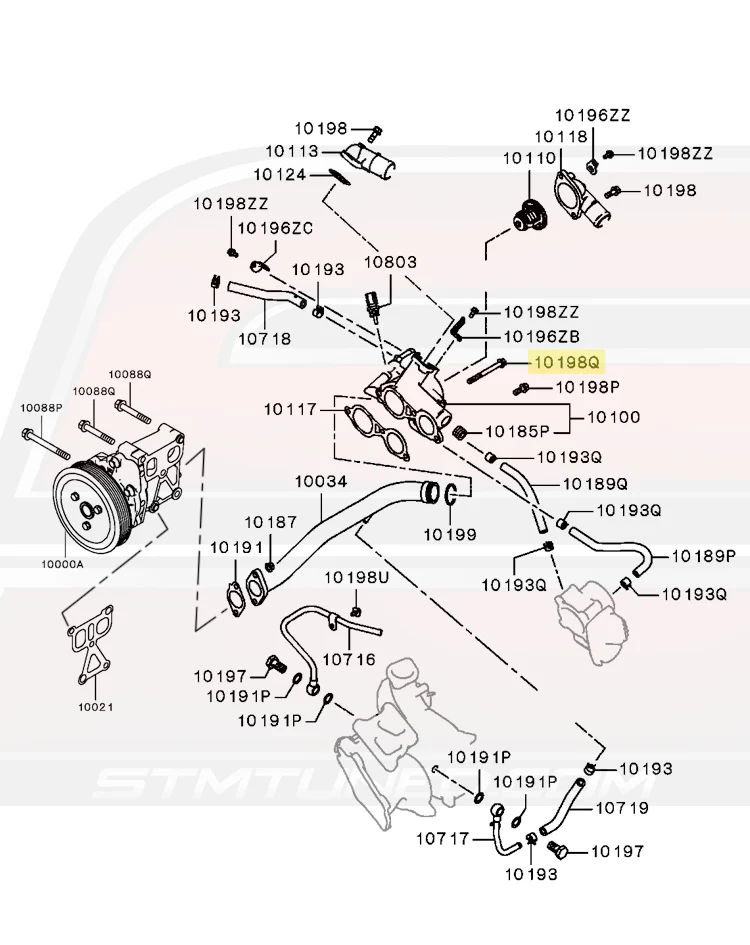 Mitsubishi OEM Thermostat Housing Bolt for Evo X (MF140243) - Image 3