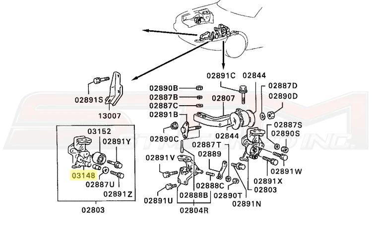 Mitsubishi OEM Timing Belt Tensioner Arm for 6-Bolt 1G DSM **Discontinued** - Image 7