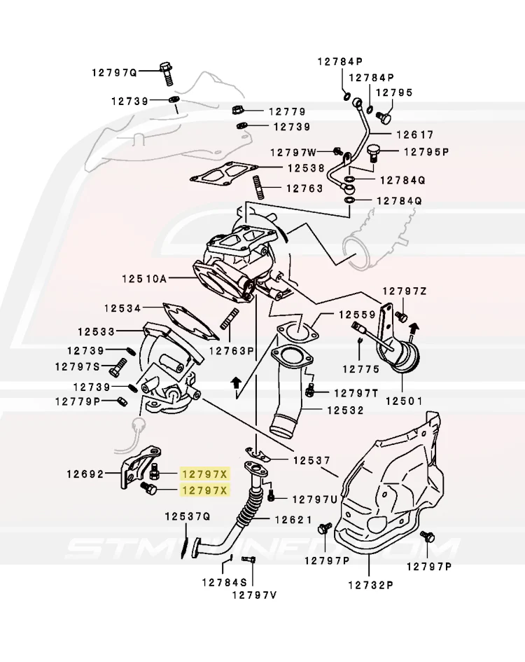 Mitsubishi OEM Turbo Support Bracket Bolt for Evo 7/8/9 (MF244879) - Image 5