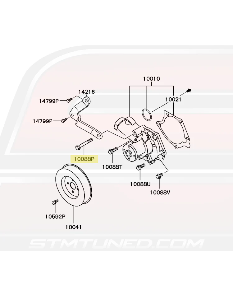Mitsubishi OEM Water Pump Bolt for Evo 9 (MF140237) - Image 4