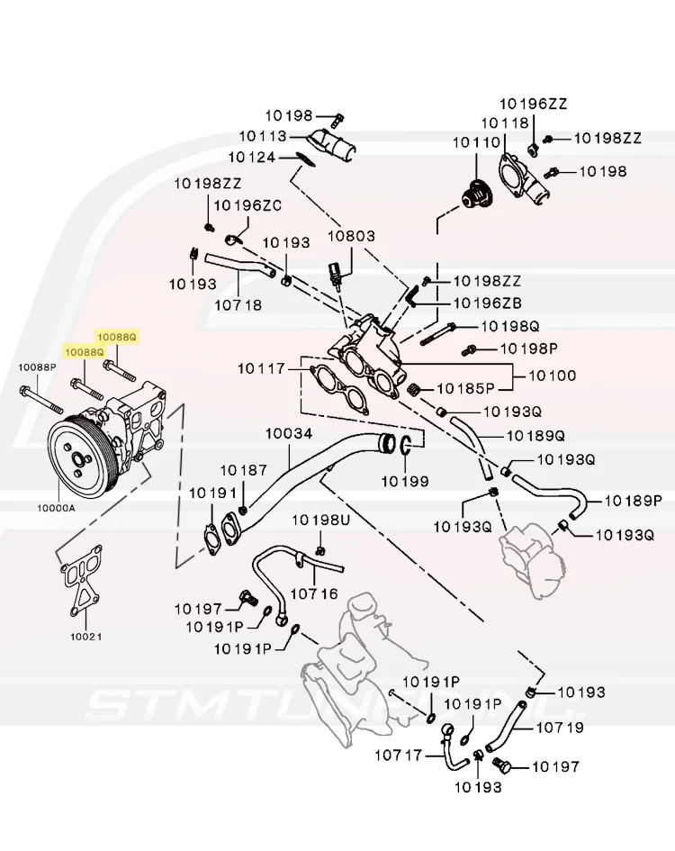 Mitsubishi OEM Water Pump Bolt (Short) for 2012-2015 Evo X - Image 4