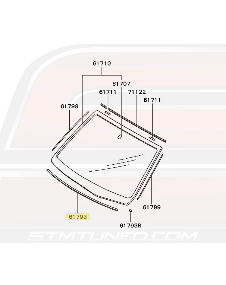 Mitsubishi OEM Windshield Foam Lower Spacer for Evo 7/8/9 (MB419223) - Image 5