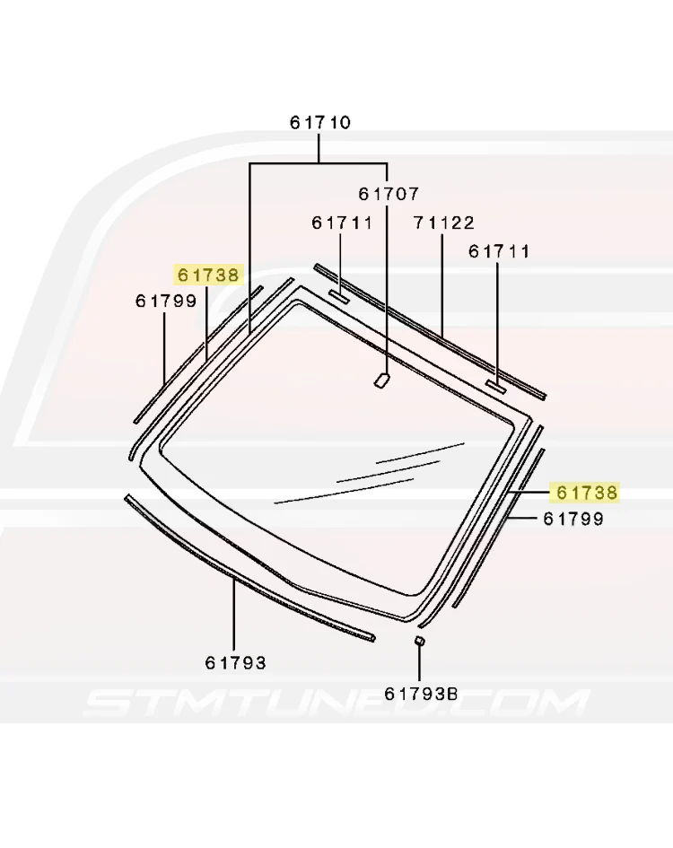 Mitsubishi OEM Windshield Panel Tape for Evo 7/8/9 (6102A012) - Image 4
