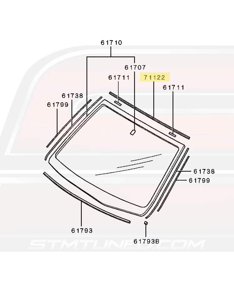 Mitsubishi OEM Windshield Window Upper Molding for Evo 7/8/9 (MR520285) - Image 6
