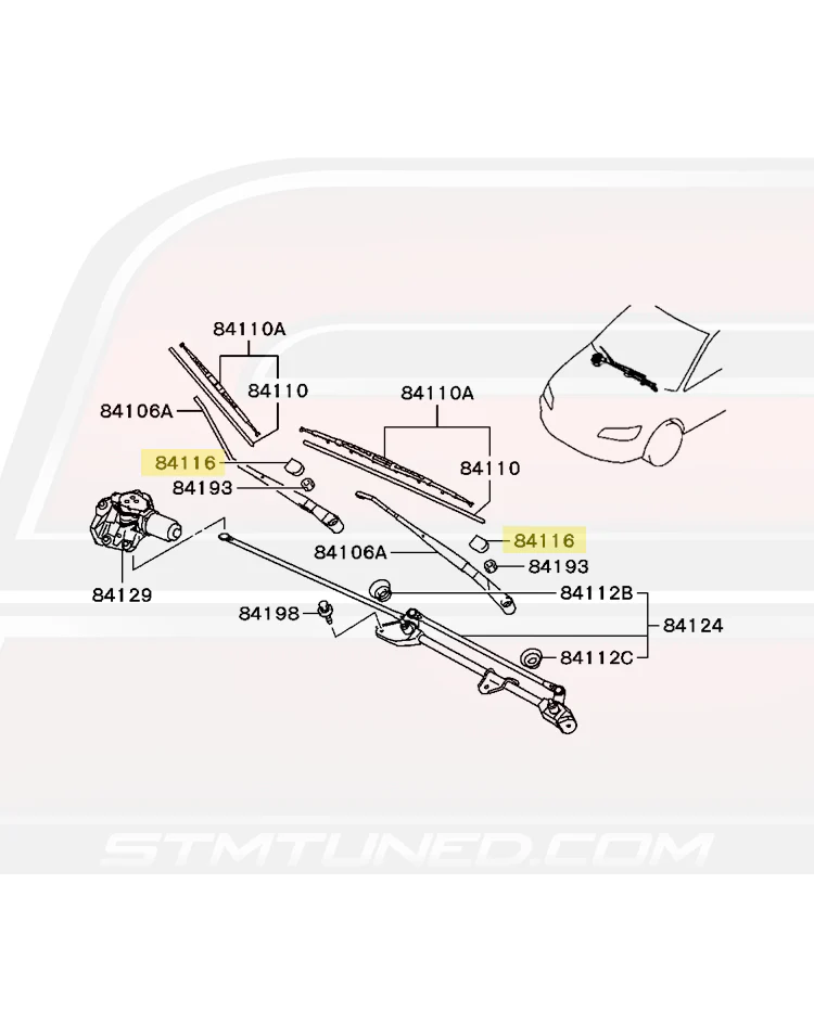 Mitsubishi OEM Windshield Wiper Arm Cap for Evo 7/8/9/X (MB881494) - Image 6