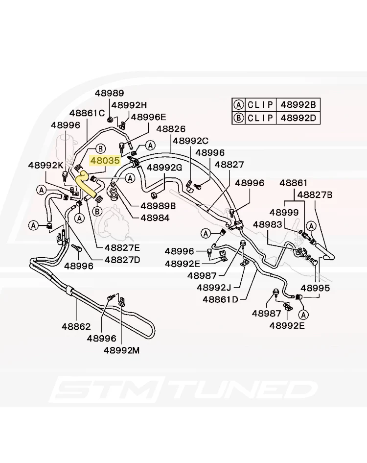 Mitsubishi OEM Power Steering Suction Hose for Evo 7/8/9 (MR554993) - Image 3