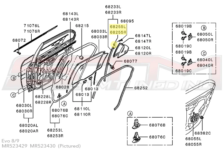 Mitsubishi Rear Door Window Garnish - Evo 7/8/9 - Image 4