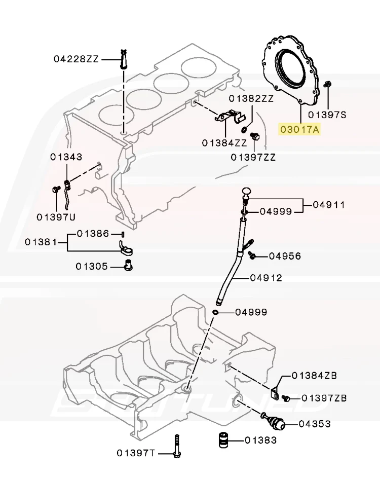 Mitsubishi OEM Rear Main Seal for Evo X (1052A824) - Image 3