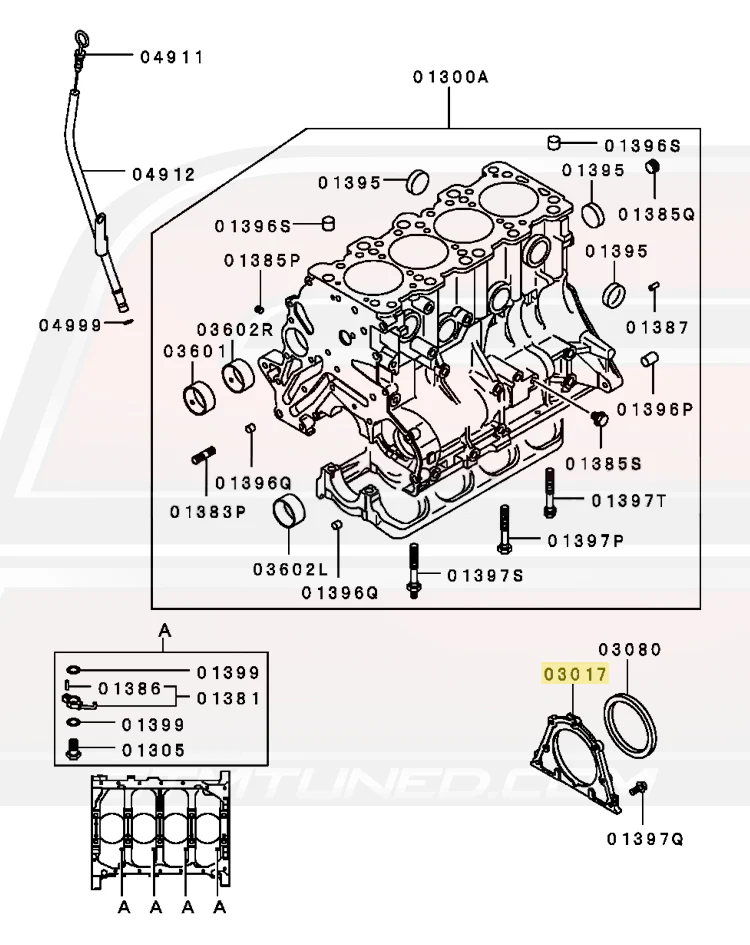 Mitsubishi OEM Rear Main Seal Housing for 7-Bolt DSM (MD172170) - Image 4