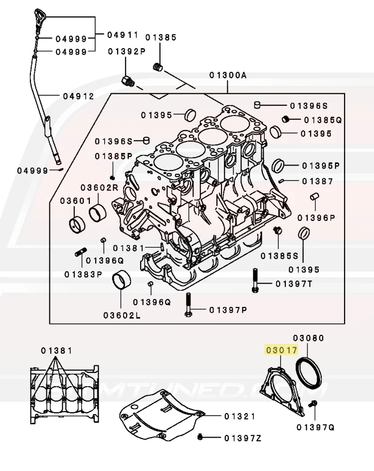 Mitsubishi OEM Rear Main Seal Housing for 7-Bolt DSM (MD172170) - Image 5