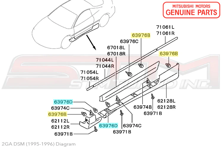 Mitsubishi Side Skirt Clip - 2G DSM - Image 3