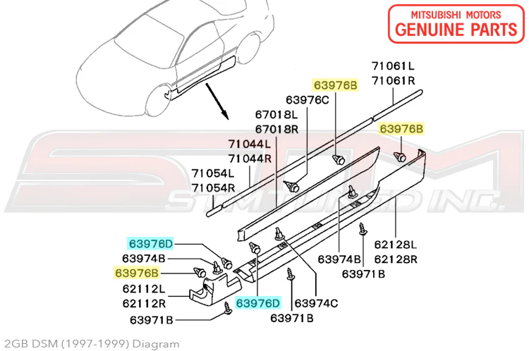 Mitsubishi Side Skirt Clip - 2G DSM - Image 4