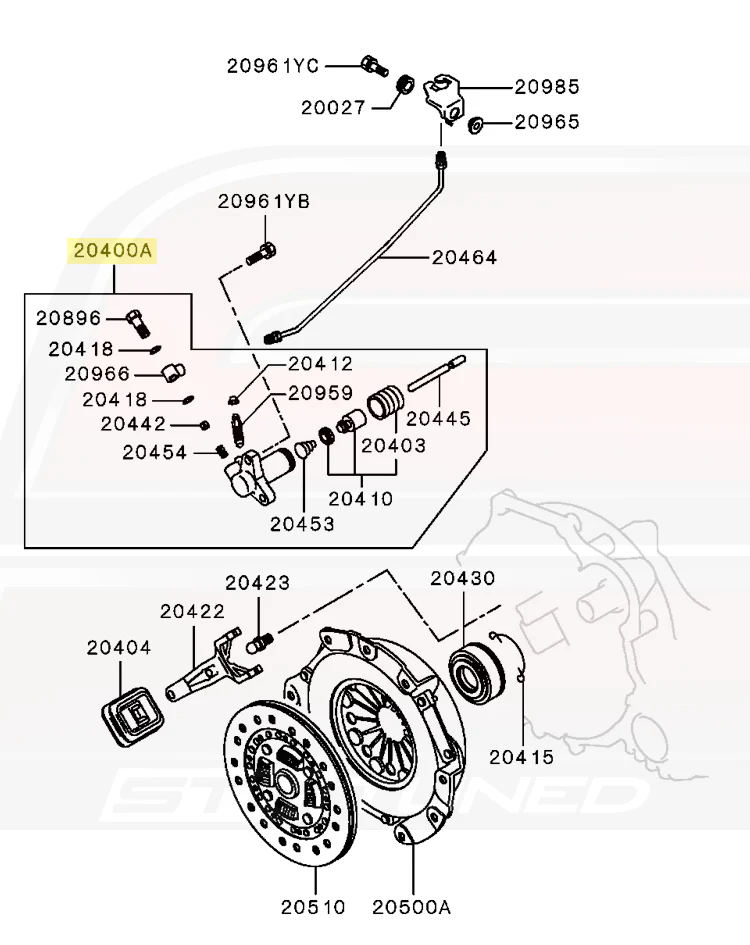 Mitsubishi OEM Slave Cylinder for 1G DSM AWD (MD733623) - Image 4