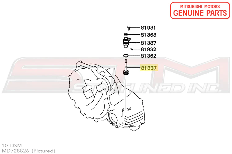 Mitsubishi OEM Speedometer Driven Gear for 1G DSM (MD728826) *Discontinued* - Image 3
