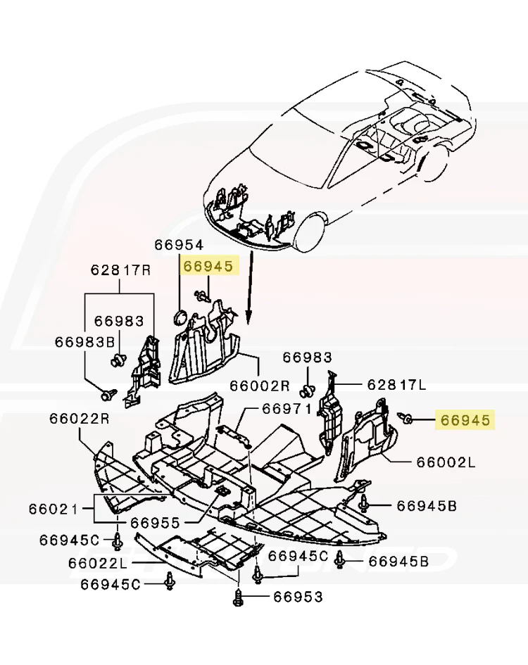 Mitsubishi OEM Splash Shield Clip for Evo 7/8/9 (MU000319) - Image 3