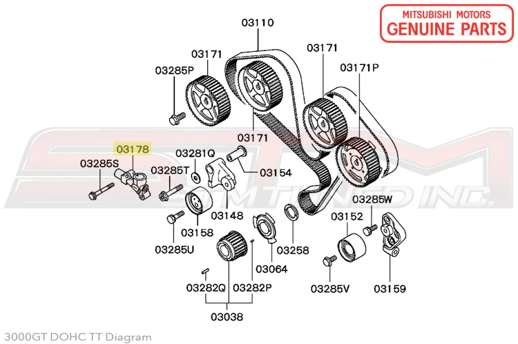 Mitsubishi Timing Belt Tensioner Pulley - 3000GT/Stealth - Image 3