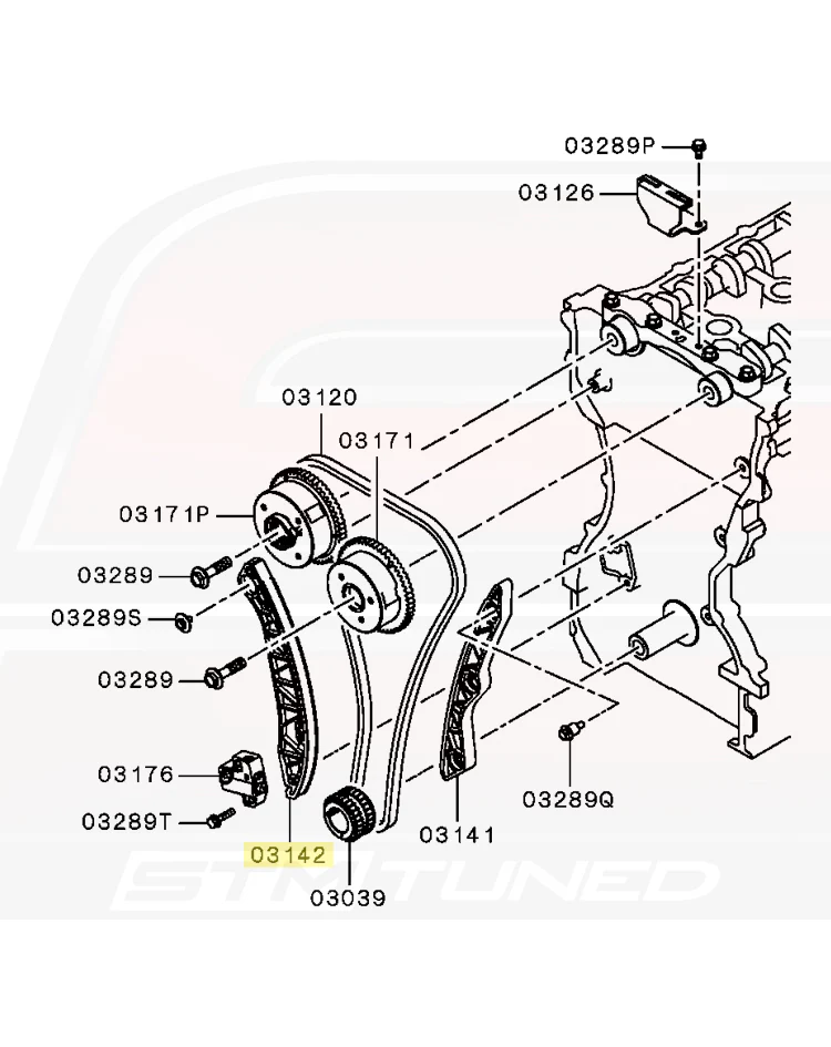 Mitsubishi OEM Timing Chain Guide Tension Side for Evo X (1141A004) - Image 4