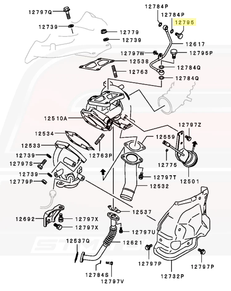 Mitsubishi OEM Turbo Oil Feed 10mm Eyebolt for Evo DSM 3S (MF650102) - Image 3