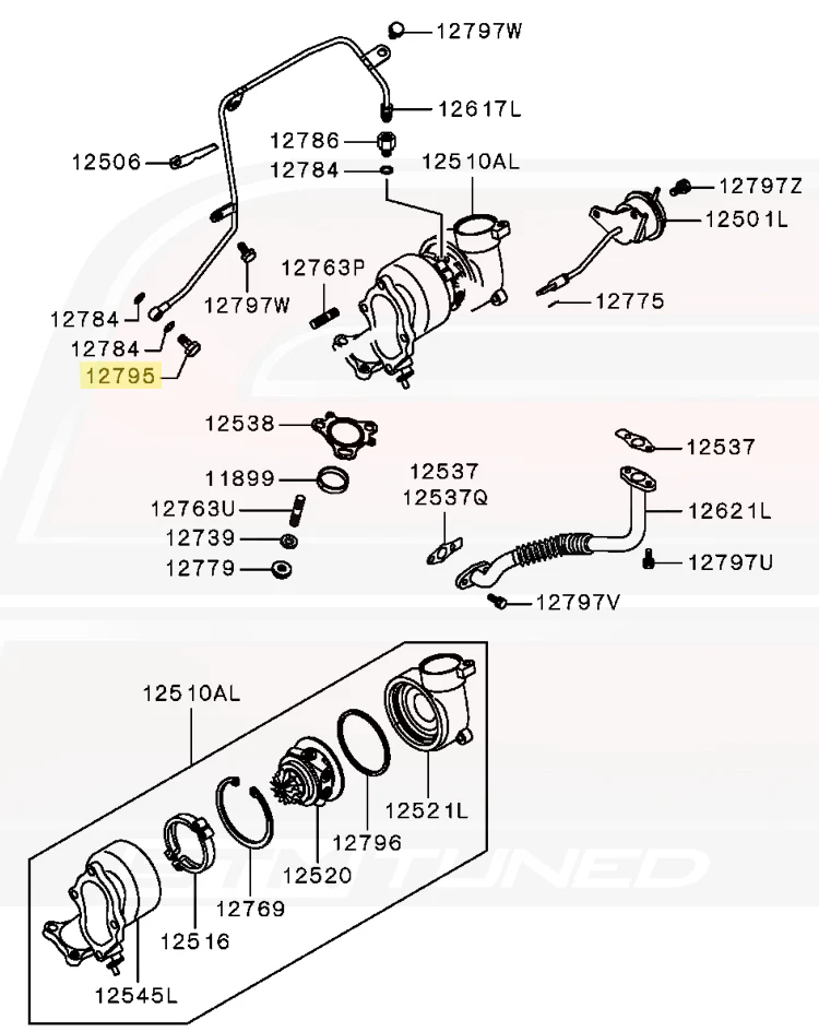 Mitsubishi OEM Turbo Oil Feed 10mm Eyebolt for Evo DSM 3S (MF650102) - Image 5