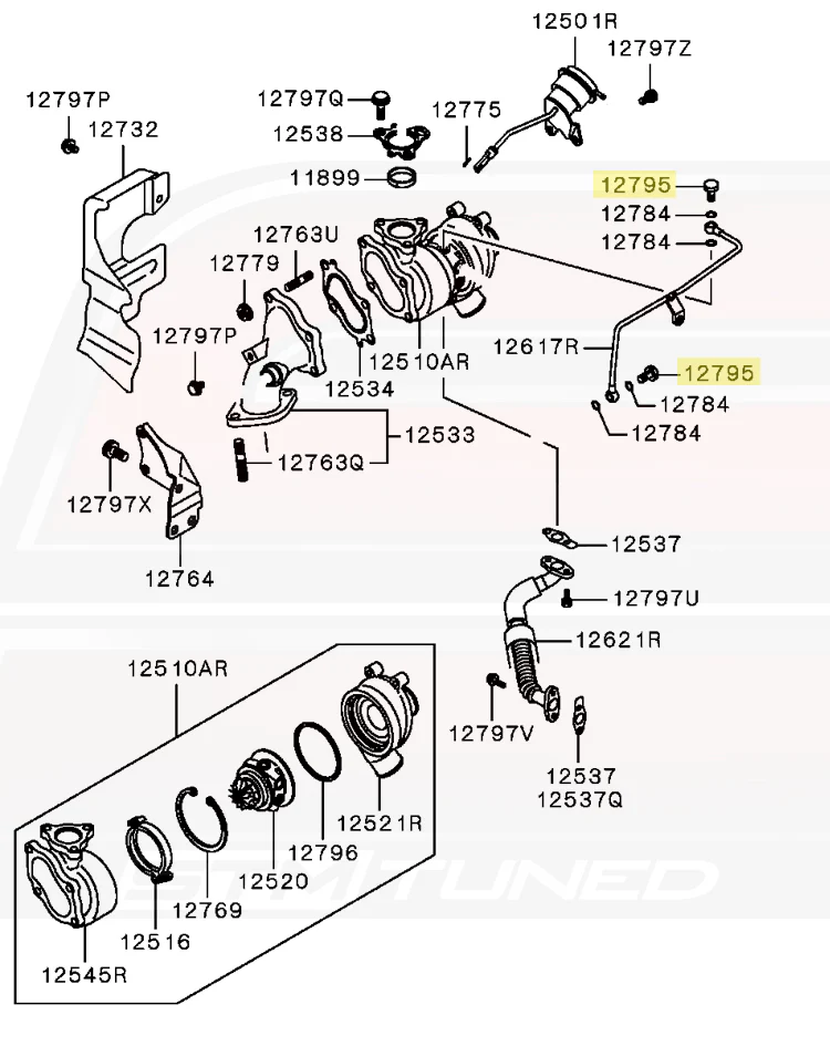 Mitsubishi OEM Turbo Oil Feed 10mm Eyebolt for Evo DSM 3S (MF650102) - Image 6
