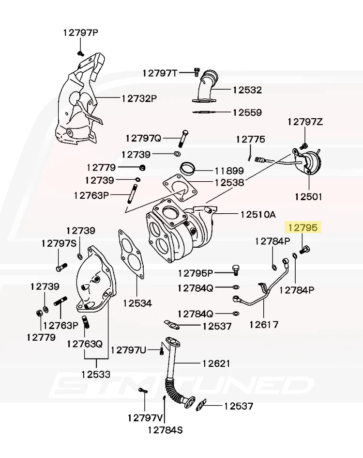 Mitsubishi OEM Turbo Oil Feed 10mm Eyebolt for Evo DSM 3S (MF650102) - Image 7
