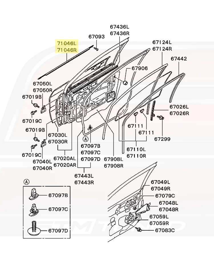 Mitsubishi OEM Window Molding Trim for Evo 7/8/9 - Image 3