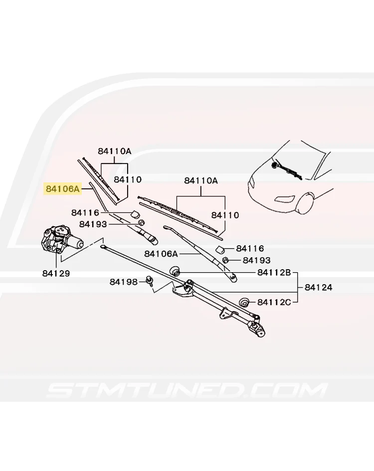 Mitsubishi OEM Windshield Wiper Arm (RH) for Evo 8/9 (MR971004) - Image 3