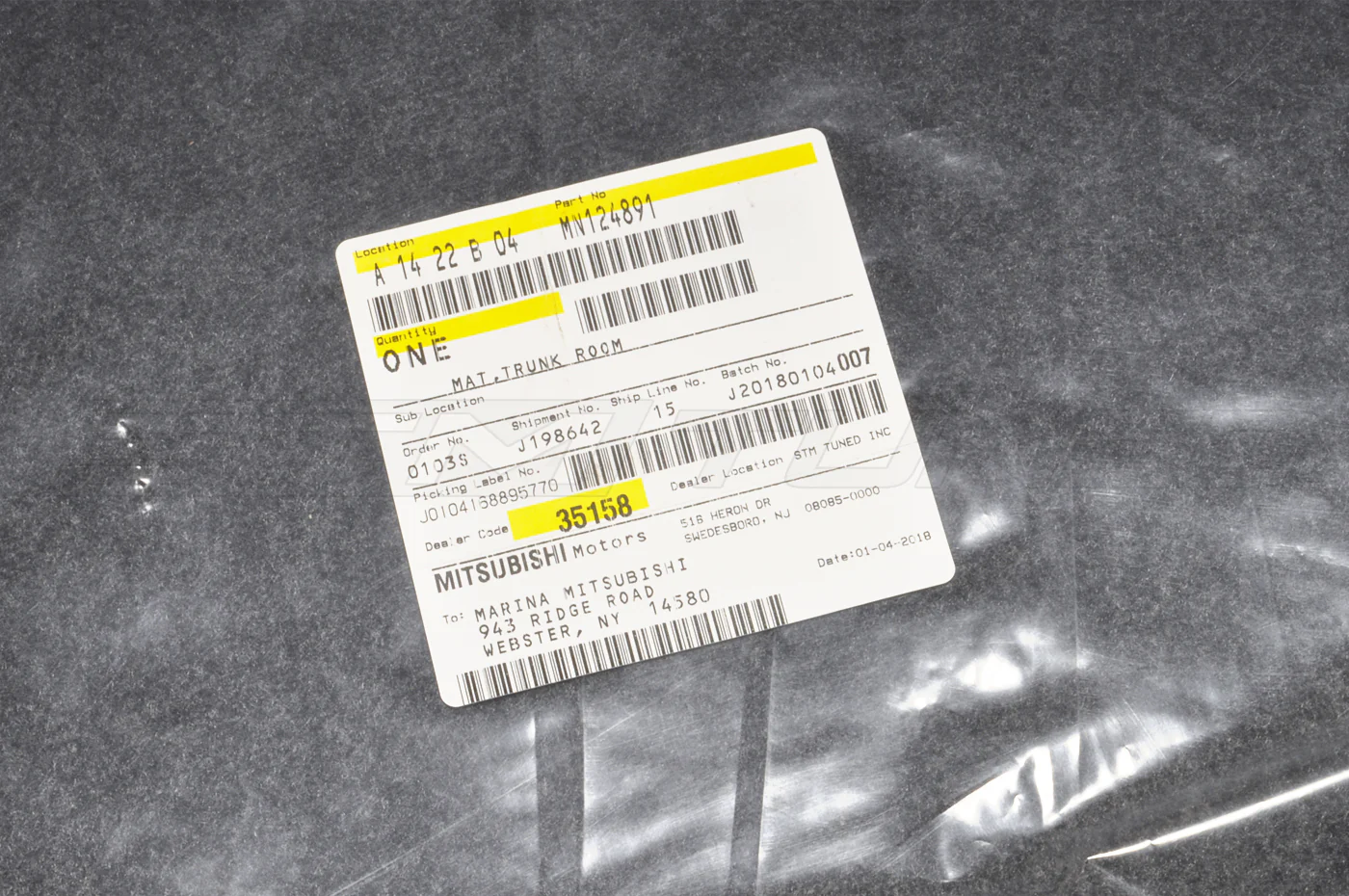 Mitsubishi OEM Trunk Carpet for Evo 8/9 Non-SSL (MN124891) - Image 6