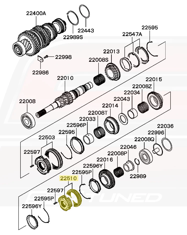 Mitsubishi OEM 5th/6th Gear Synchro Hub & Sleeve for Evo 8/9 MR (MN132419) *Backorder* - Image 4