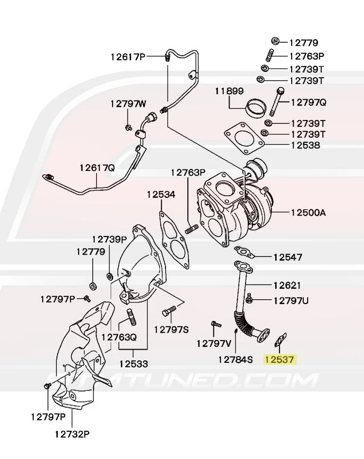 Mitsubishi OEM Turbo Oil Return Line Gasket (MN156738) - Image 4