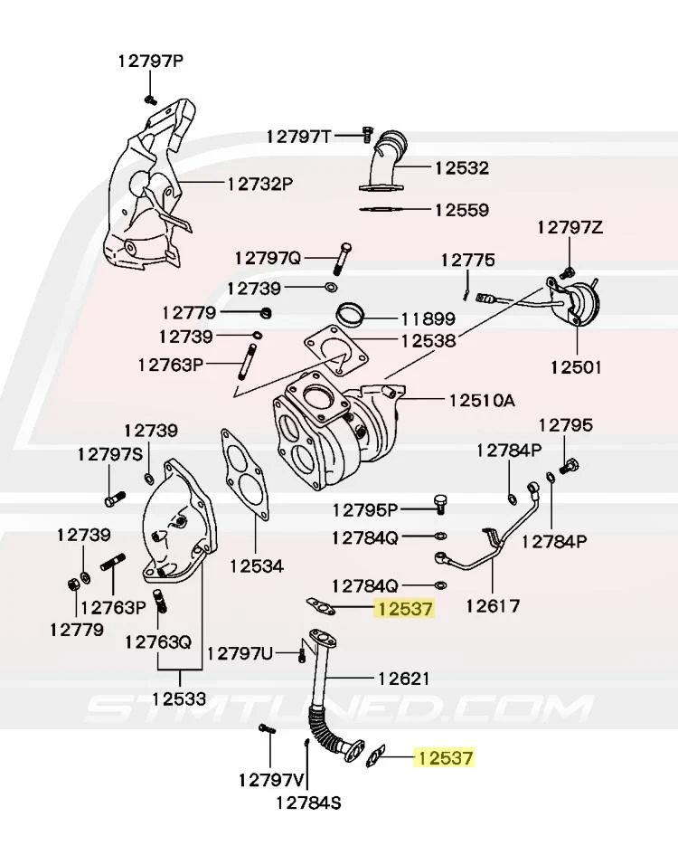 Mitsubishi OEM Turbo Oil Return Line Gasket (MN156738) - Image 5