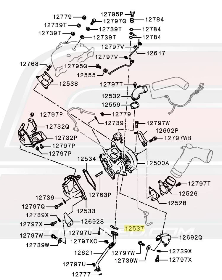 Mitsubishi OEM Turbo Oil Return Line Gasket (MN156738) - Image 7