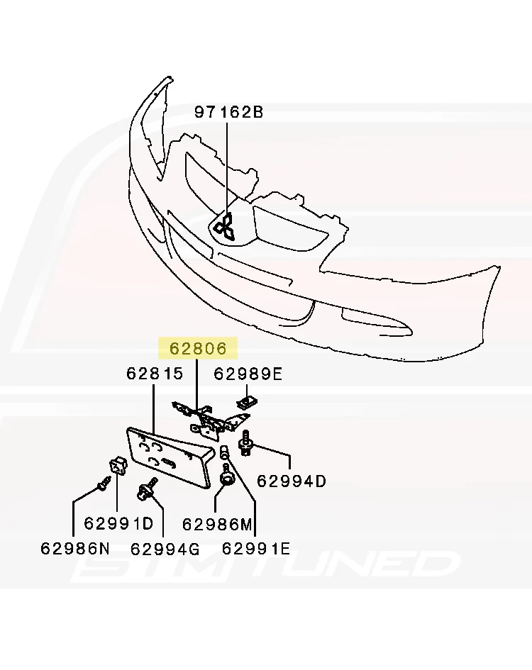 Mitsubishi OEM Front License Plate Bracket for Evo 8 (MN165998) - Image 4