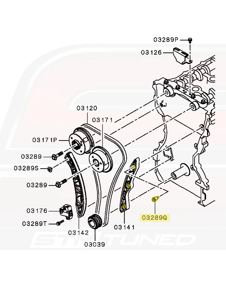 Mitsubishi OEM Timing Chain Guide Bolt (Loose Side) for Evo X (MN187029) - Image 4