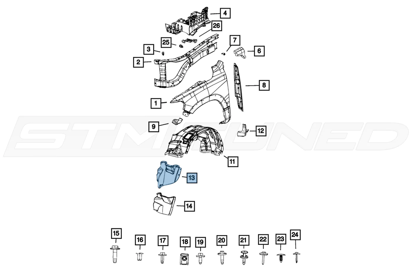 Mopar Splash Shield (Front Mid) for 2021+ Ram TRX - Image 4