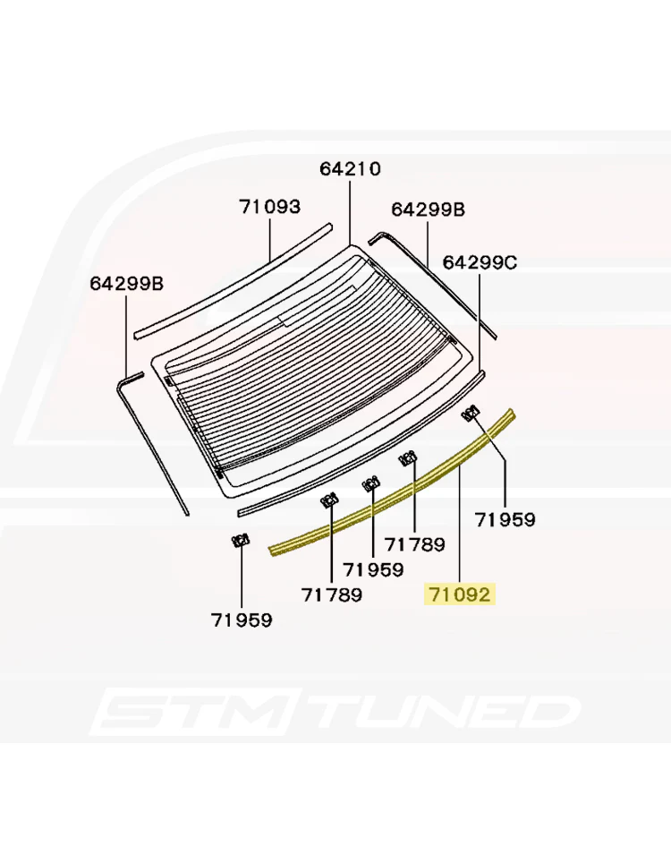 Mitsubishi OEM Rear Window Lower Moulding for Evo 4/5/6 (MR191509) - Image 6