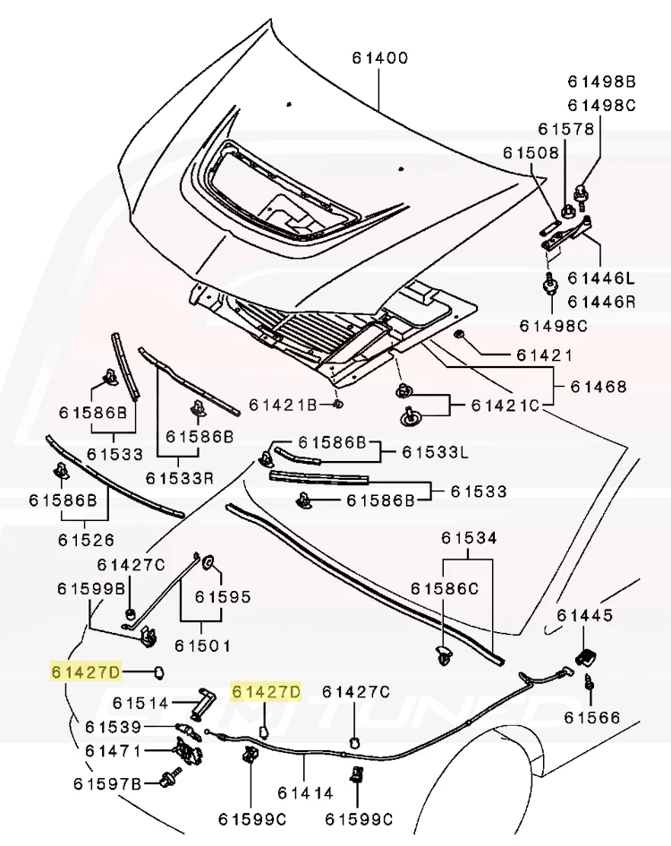 Mitsubishi OEM Hood Damper for Evo 7/8/9 (MR288769) - Image 3