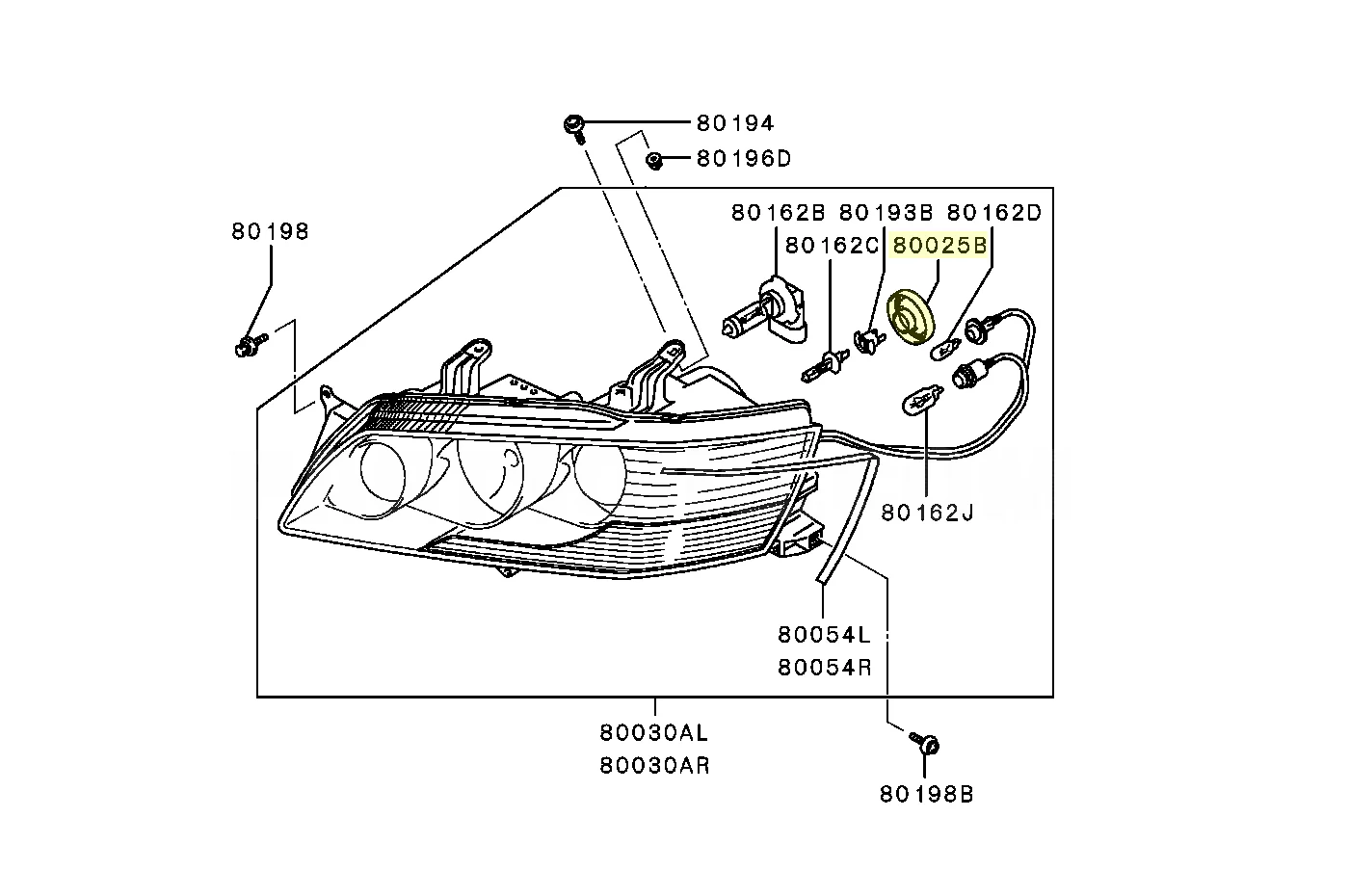 Mitsubishi OEM Headlight Grommet for JDM Evo 9 NON-HID Housing (MR339383)