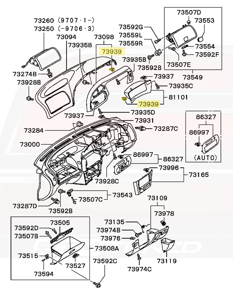 Mitsubishi OEM Interior Clip for Evo 4-X (MR402859) - Image 5