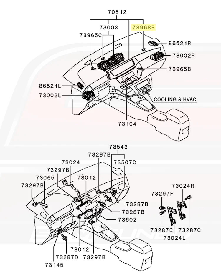 Mitsubishi OEM Interior Clip for Evo 4-X (MR402859) - Image 6